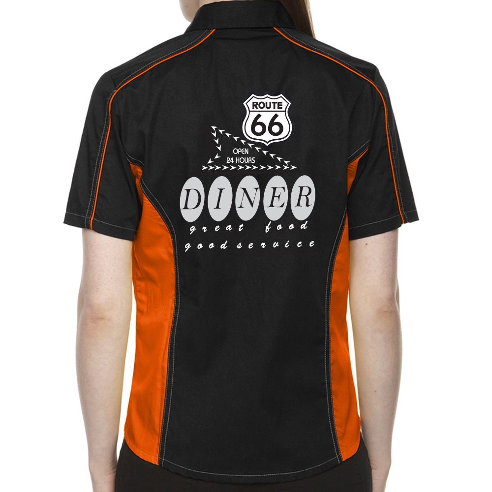 Route 66 Diner Classic Retro Bowling Shirt- The Muckler (Ladies) - Includes Embroidered Name