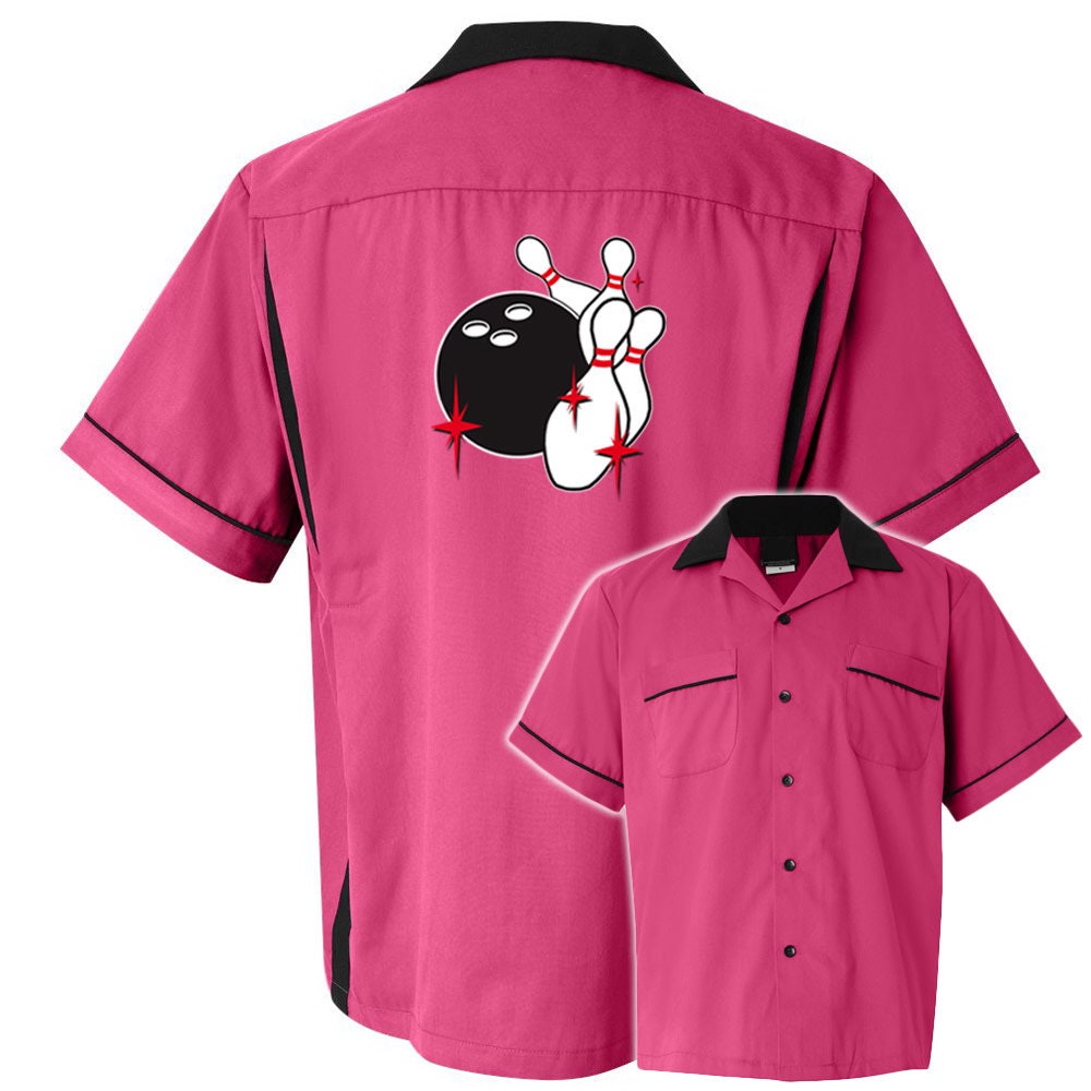 Pin Splash C Classic Retro Bowling Shirt- Classic 2.0 - Includes Embroidered Name # 135