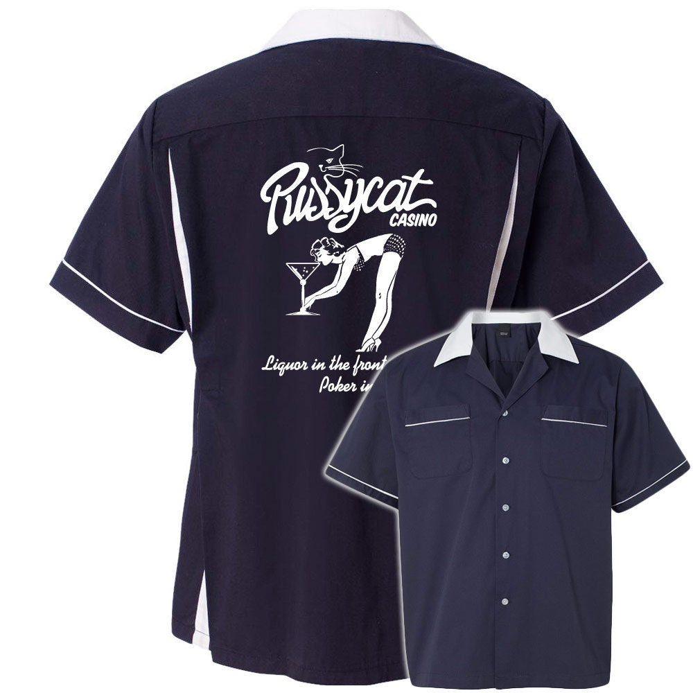 Pussycat Casino Classic Retro Bowling Shirt- Classic 2.0 - Includes Embroidered Name