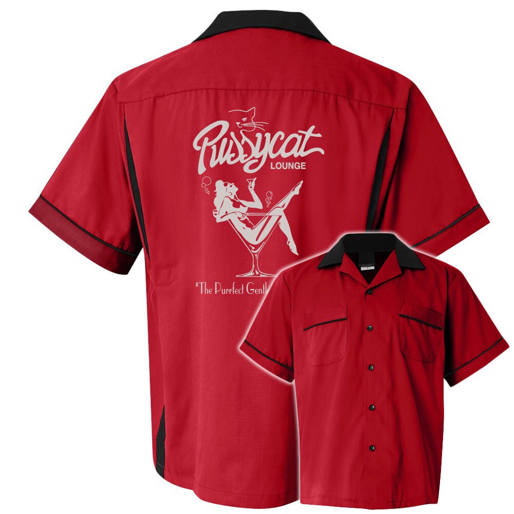 Pussycat Lounge Classic Retro Bowling Shirt- Classic 2.0 - Includes Embroidered Name