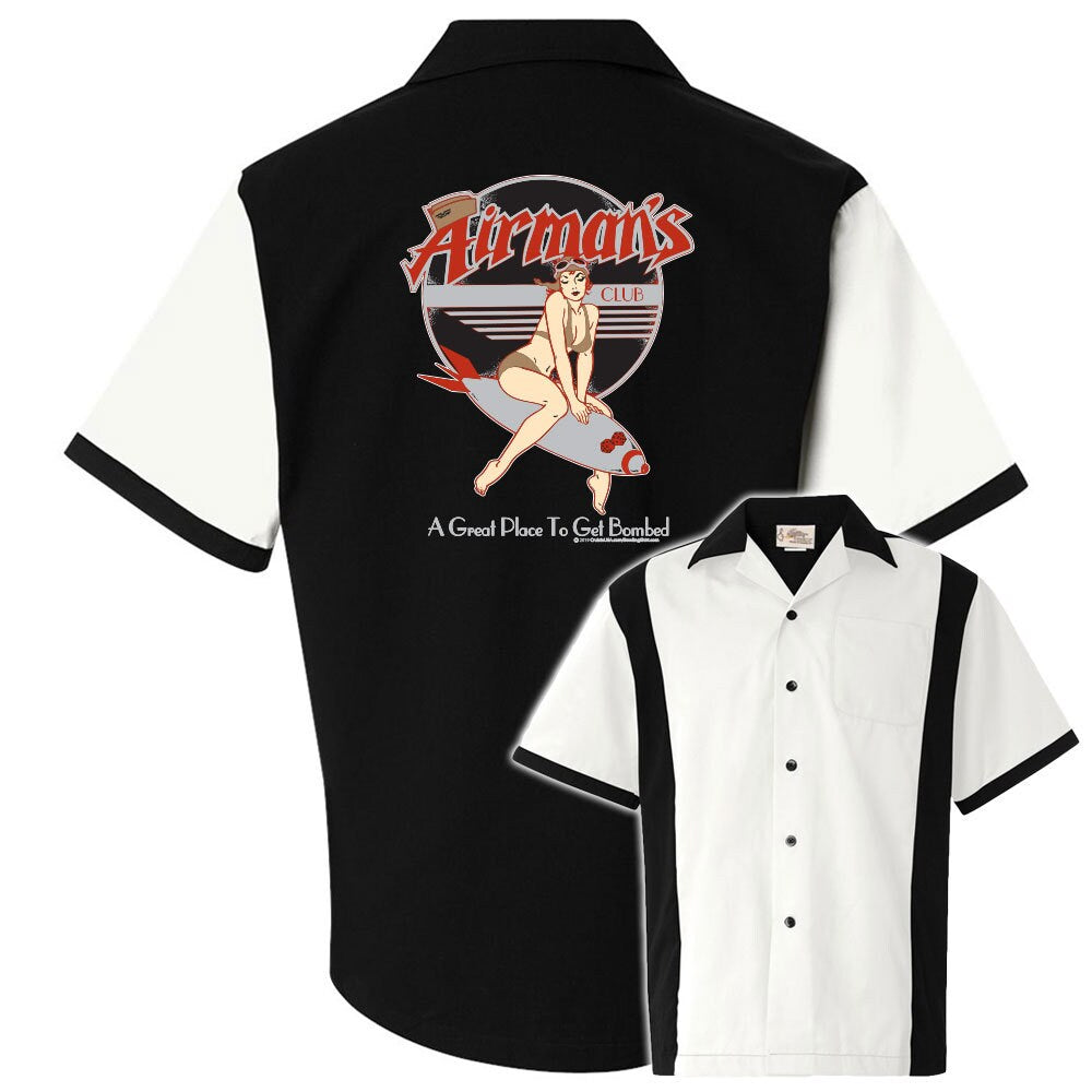 Airman's Classic Retro Bowling Shirt - Retro Two - Includes Embroidered Name