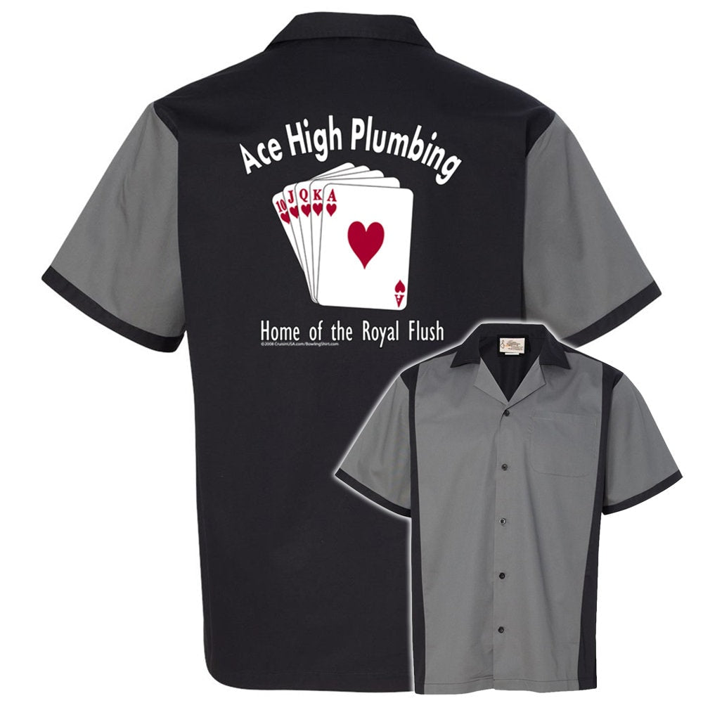 Ace High Plumbing Classic Retro Bowling Shirt - Retro Two - Includes Embroidered Name #180