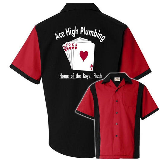 Ace High Plumbing Classic Retro Bowling Shirt - Retro Two - Includes Embroidered Name #180