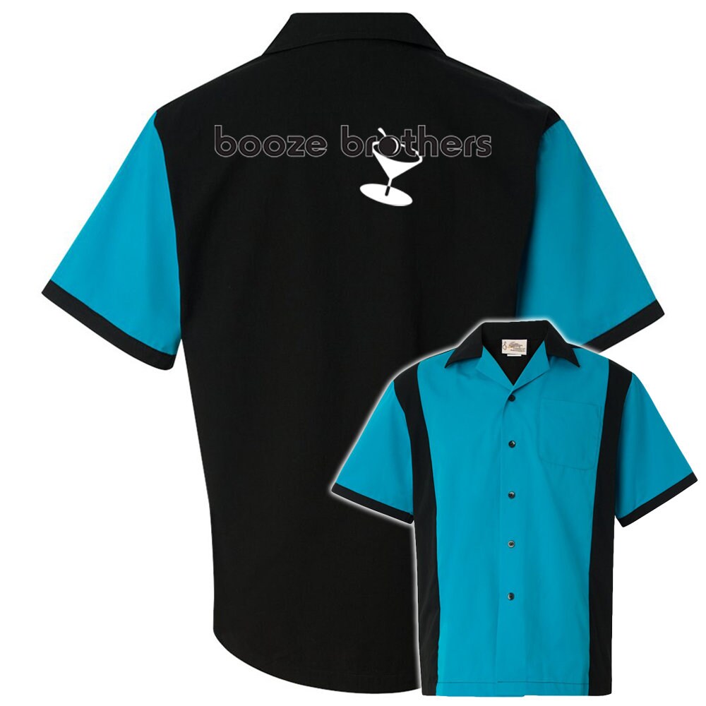 Booze Brothers Classic Retro Bowling Shirt - Retro Two - Includes Embroidered Name