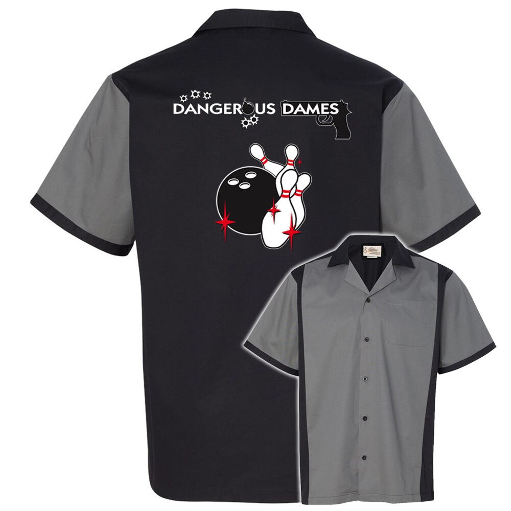 Dangerous Dames Classic Retro Bowling Shirt - Retro Two - Includes Embroidered Name