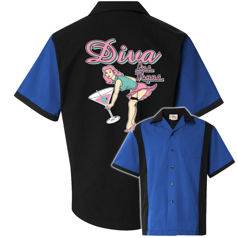 Diva Las Vegas Classic Retro Bowling Shirt - Retro Two - Includes Embroidered Name #155