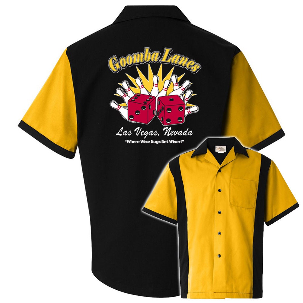 Goomba Lanes Classic Retro Bowling Shirt - Retro Two - Includes Embroidered Name #123