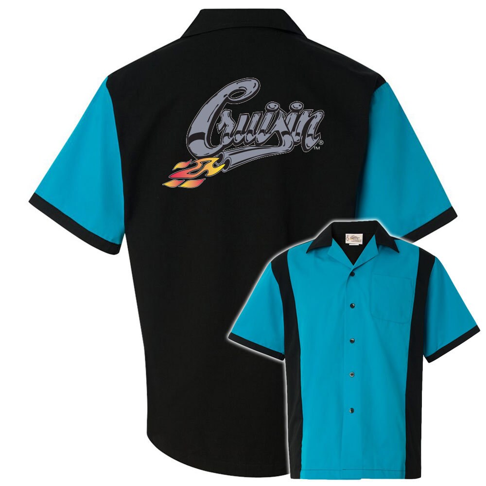 Cruisin' With Flames Classic Retro Bowling Shirt - Retro Two - Includes Embroidered Name #226