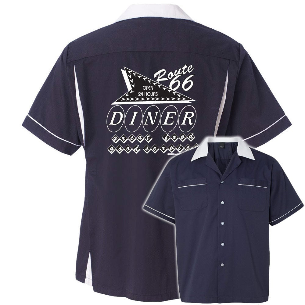 Route 66 Diner Classic Retro Bowling Shirt - Classic 2.0 - Includes Embroidered Name