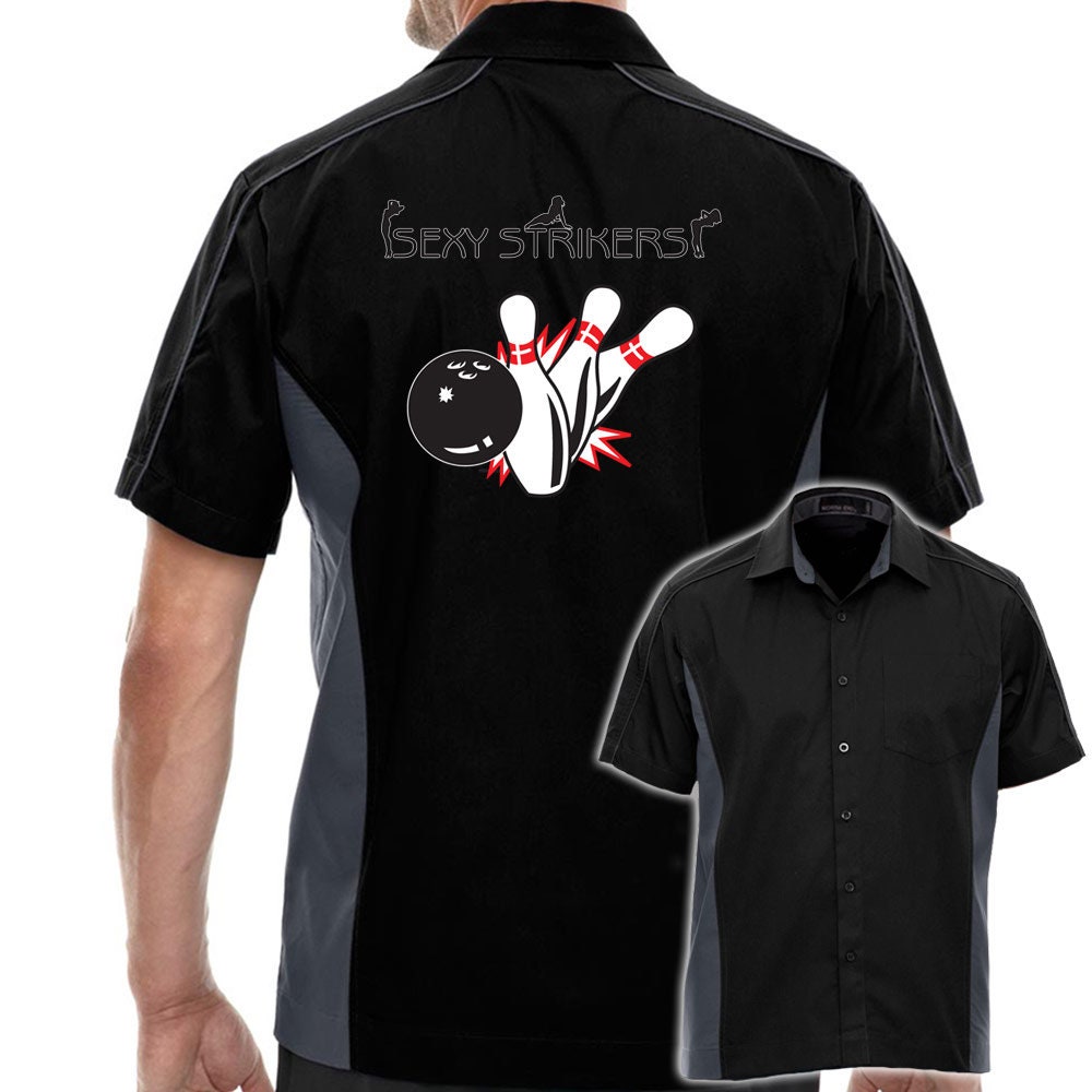 Sexy Strikers Classic Retro Bowling Shirt - The Muckler - Includes Embroidered Name