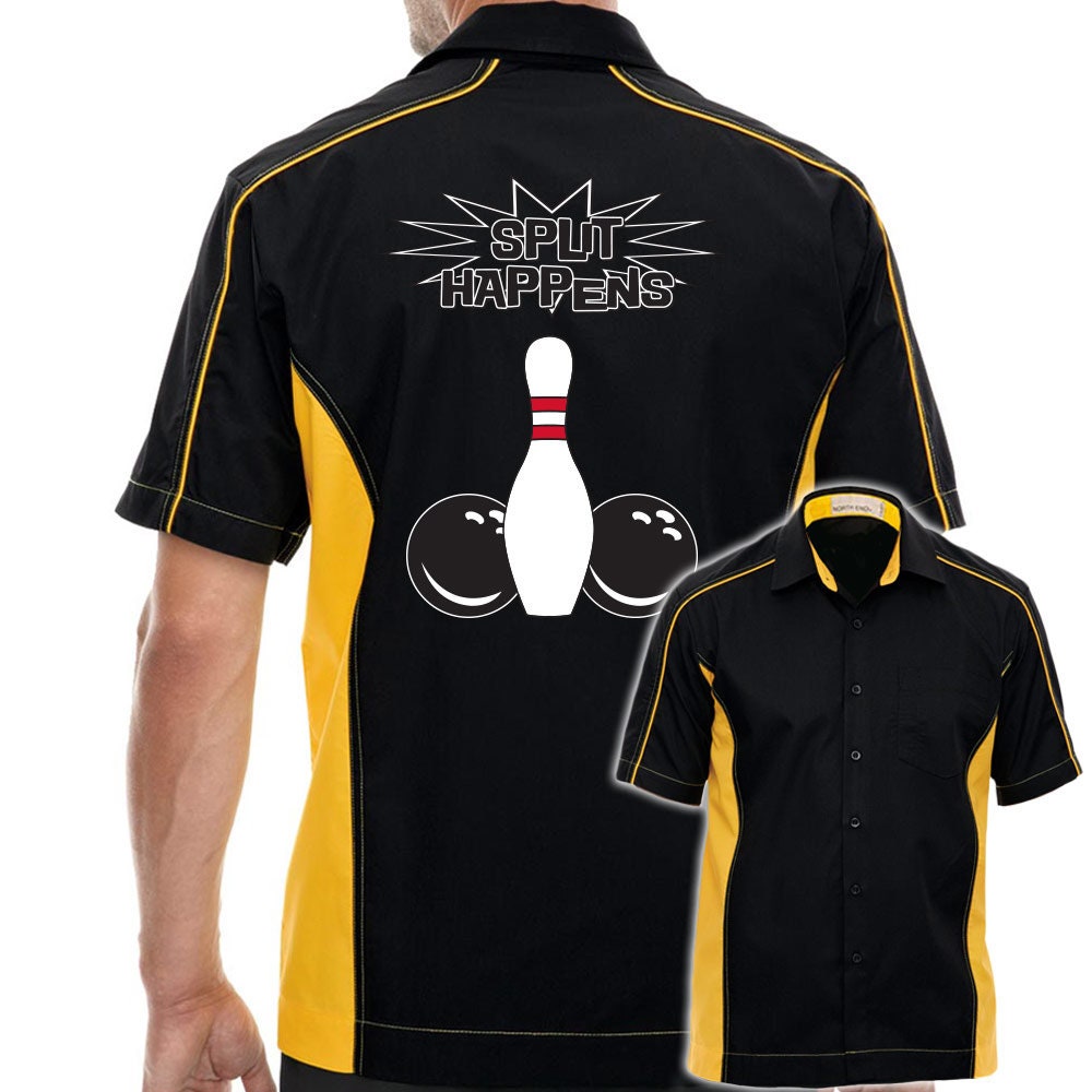 Split Happens Classic Retro Bowling Shirt - The Muckler - Includes Embroidered Name