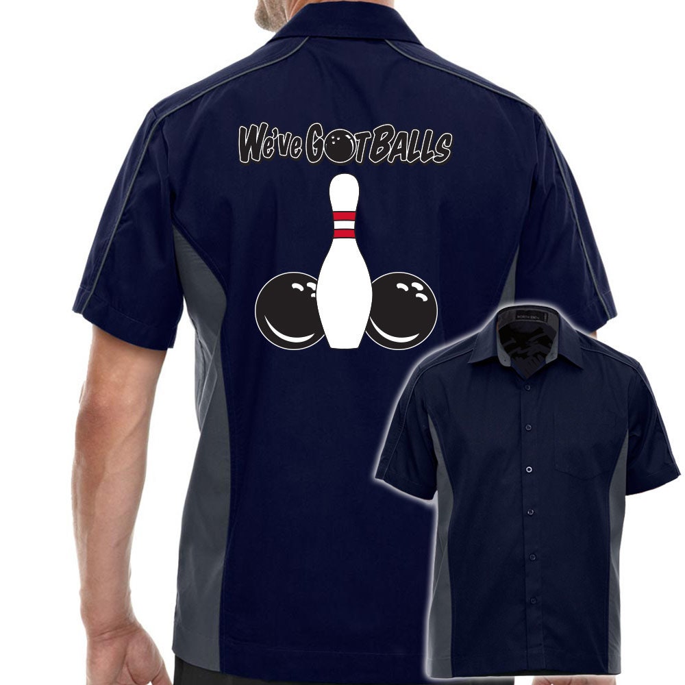 We've Got Balls Classic Retro Bowling Shirt - The Muckler - Includes Embroidered Name