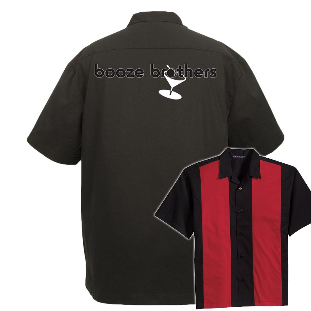 Booze Brothers Classic Retro Bowling Shirt - The Player - Includes Embroidered Name