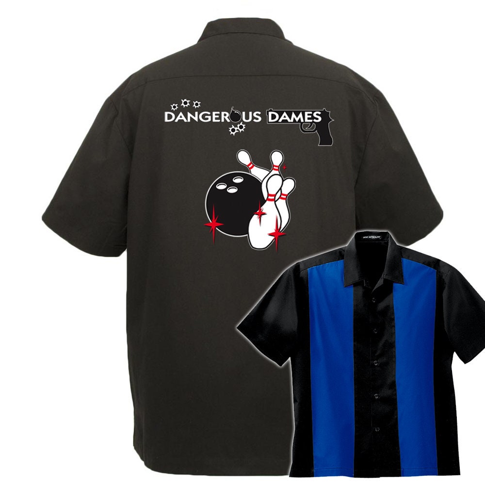 Dangerous Dames Classic Retro Bowling Shirt - The Player - Includes Embroidered Name