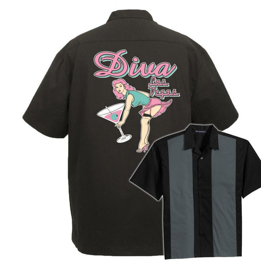 Diva Las Vegas Classic Retro Bowling Shirt - The Player - Includes Embroidered Name #155