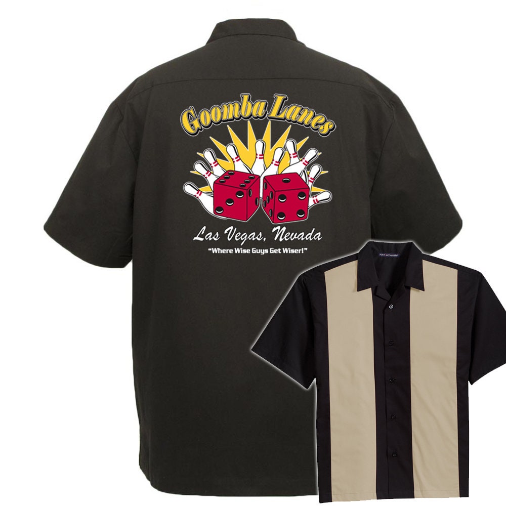 Goomba Lanes Classic Retro Bowling Shirt - The Player - Includes Embroidered Name #123