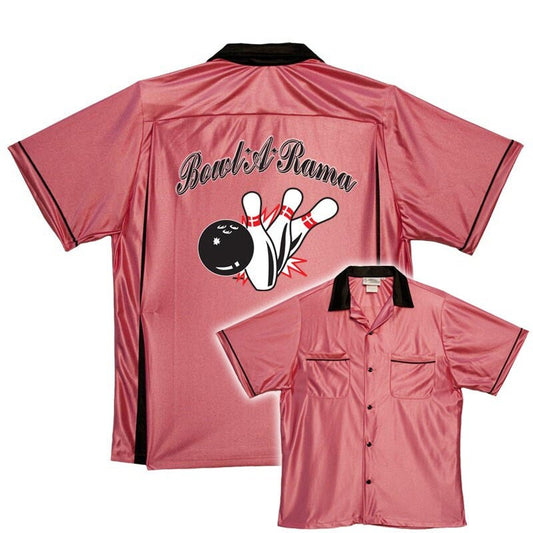 Bowl A Rama - Classic Retro Pink Bowling Shirt - Classic  - Includes Embroidered Name #158/125