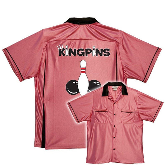 Kingpins - Classic Retro Pink Bowling Shirt - Classic  - Includes Embroidered Name