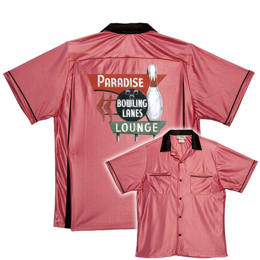 Paradise Lanes - Classic Retro Pink Bowling Shirt - Classic  - Includes Embroidered Name