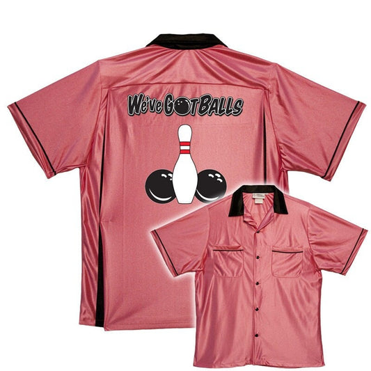 We've Got Balls - Classic Retro Pink Bowling Shirt - Classic  - Includes Embroidered Name