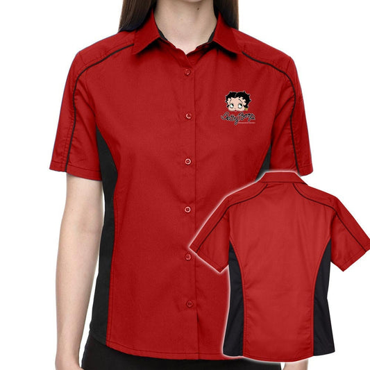 Betty Boop Face Classic Retro Bowling Shirt- The Muckler (Ladies) - Includes Embroidered Name