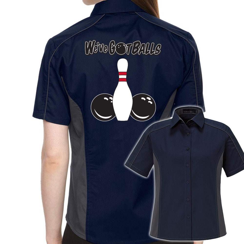 We've Got Balls Classic Retro Bowling Shirt- The Muckler (Ladies) - Includes Embroidered Name