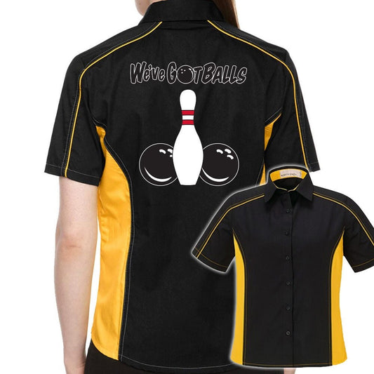 We've Got Balls Classic Retro Bowling Shirt- The Muckler (Ladies) - Includes Embroidered Name