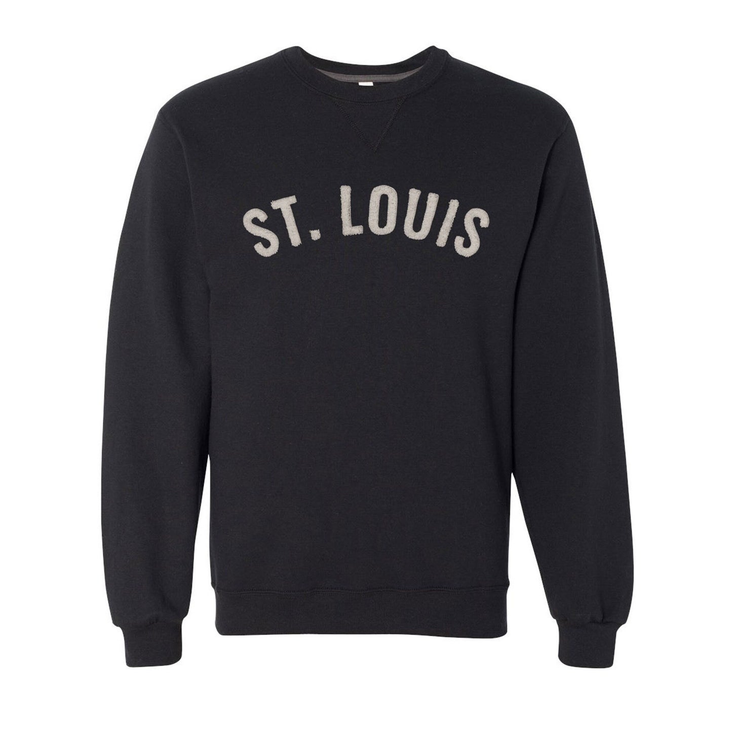 St Louis Crew Neck Sweatshirt (SF72R) with Chenille Letters in  any Color Custom Made for You