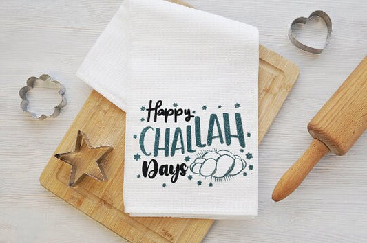 Happy Challah Days Kitchen Towel It Sparkles! Hanukkah Gift #104