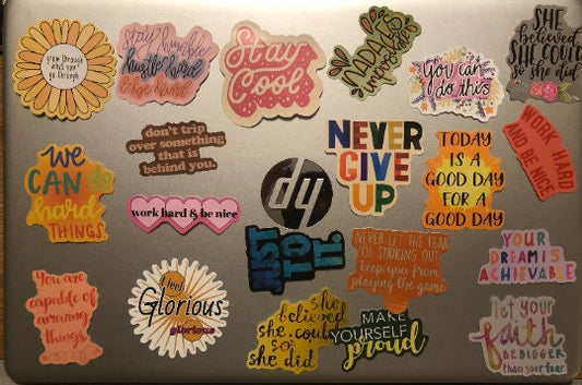 Inspirational quotes Fun  Computer Stickers (Pack 29)  set o 20