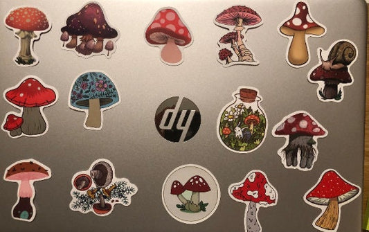 Mushrooms  Fun Computer Stickers (Pack 23)  set of 15