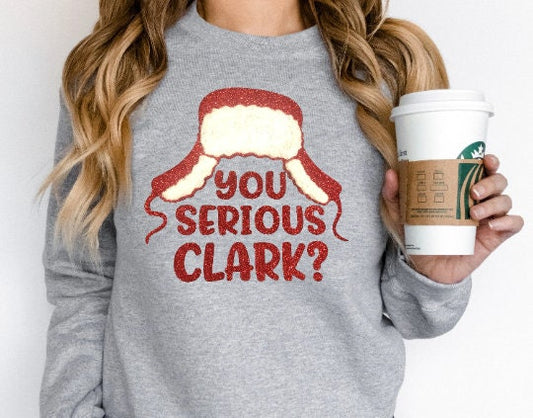Chenille Are You Serious Clark Crew Neck Sweatshirt With  Accenting Sewn in- So Cozy #114