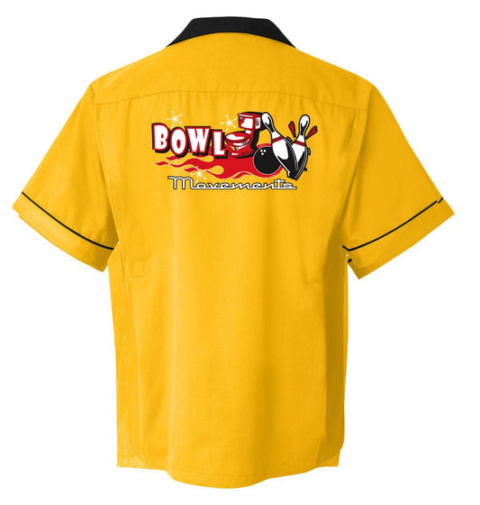 Bowl Movements  - Classic Retro Gold and Black Bowling Shirt - Classic size XL ONLY    - Includes Embroidered Name #121