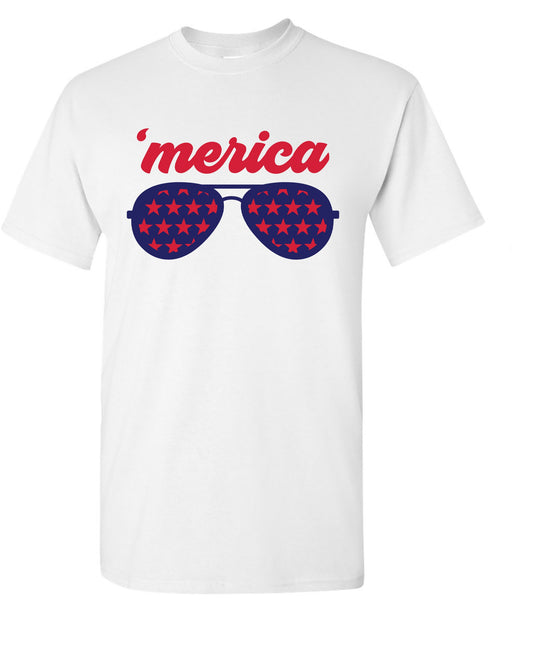 American Flag 'Merica Sunglasses  T-shirt  #154