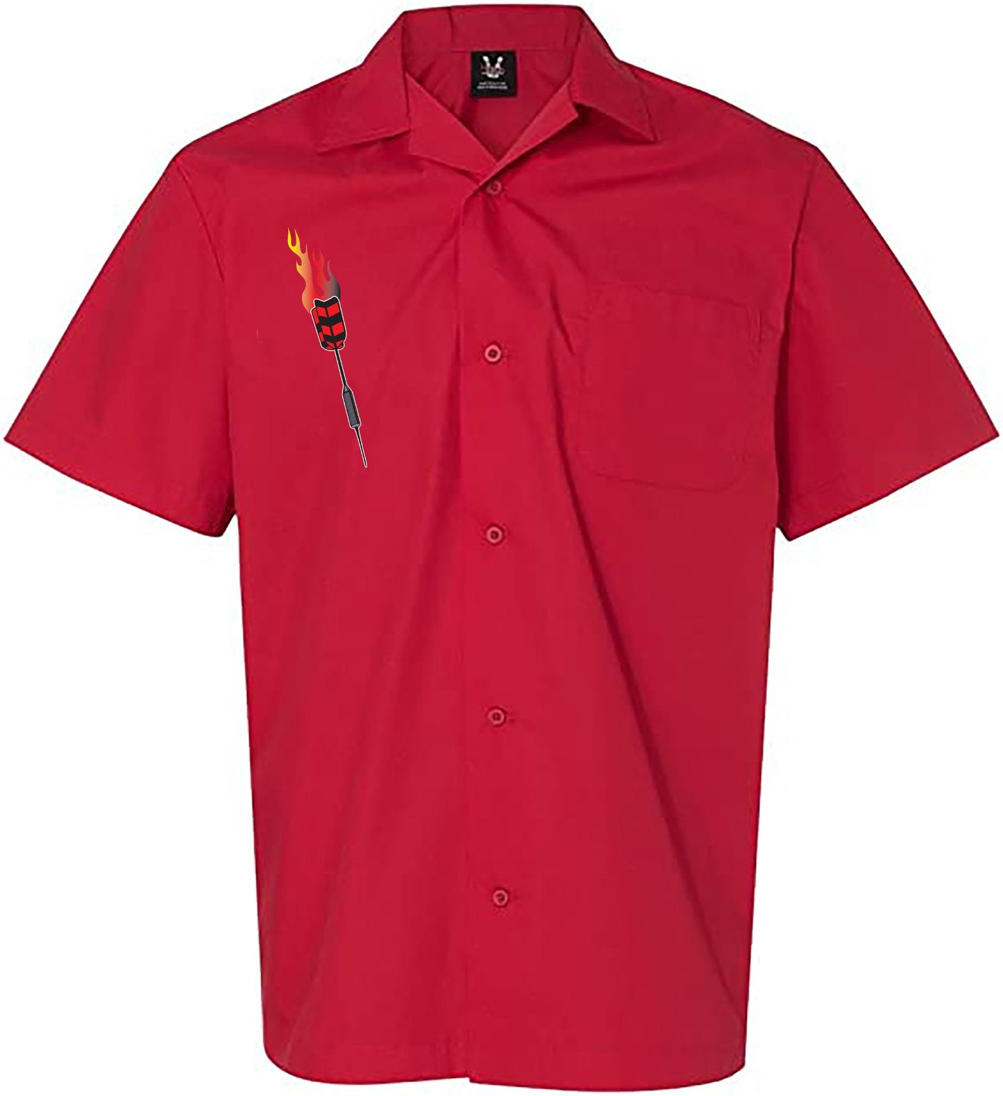 Flaming Darts Classic Retro Bowling Shirt- Vintage Bowler ( Closeout) in multiple colors  - Includes Embroidered Name #234
