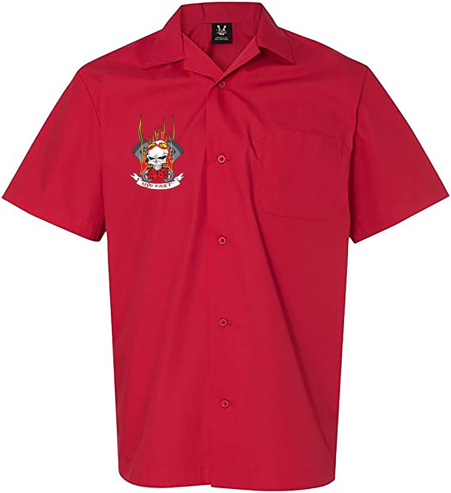 Flaming Pistons Classic Retro Bowling Shirt- Vintage Bowler ( Closeout) in multiple colors  - Includes Embroidered Name #237